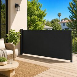 Reliable Black Retractable Side Awning for Privacy Solutions