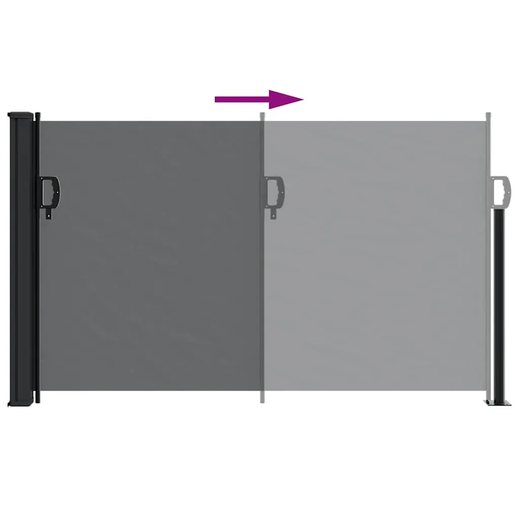 Retractable Side Awning Outdoor Privacy Screen 117x300cm Black