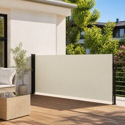 Retractable Side Awning Cream 117x300cm Privacy Screen Garden Patio Balcony