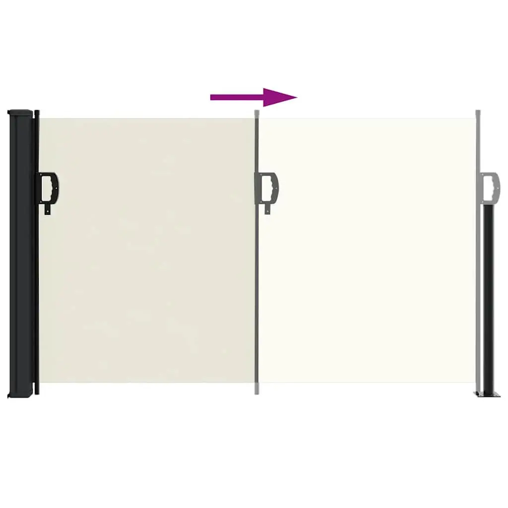 Retractable Side Awning Privacy Screen 117x300cm Cream Garden Patio Balcony