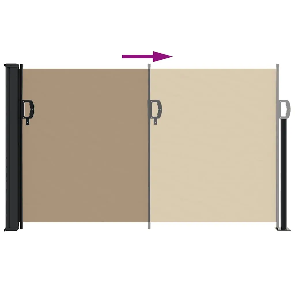 Retractable Side Awning Privacy Screen Outdoor Garden Patio Balcony 117x300cm Taupe
