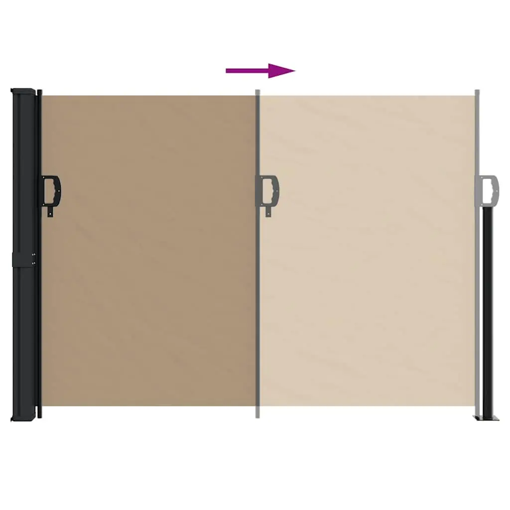 Retractable Side Awning Privacy Screen 140x300cm Taupe Garden Patio Balcony