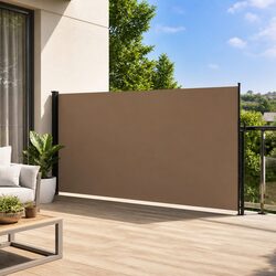 Versatile Retractable Side Awning 160x300cm in Taupe
