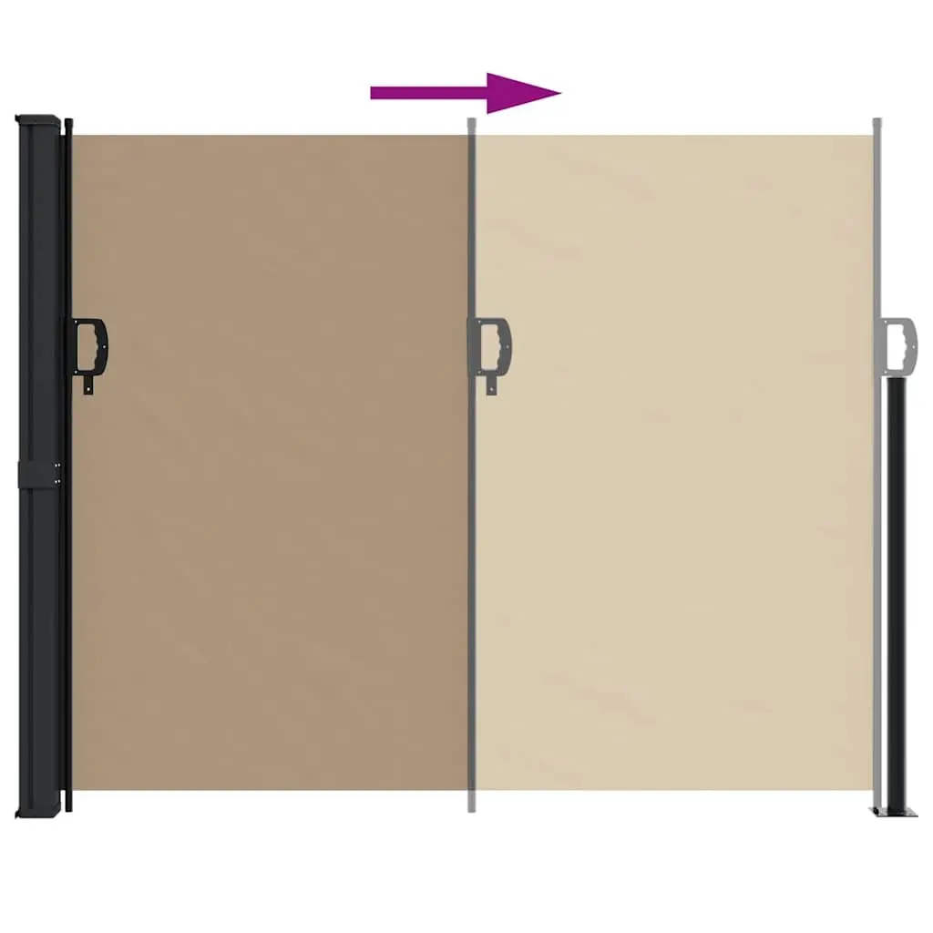 Retractable Side Awning Privacy Screen 160x300cm Taupe Outdoor Garden