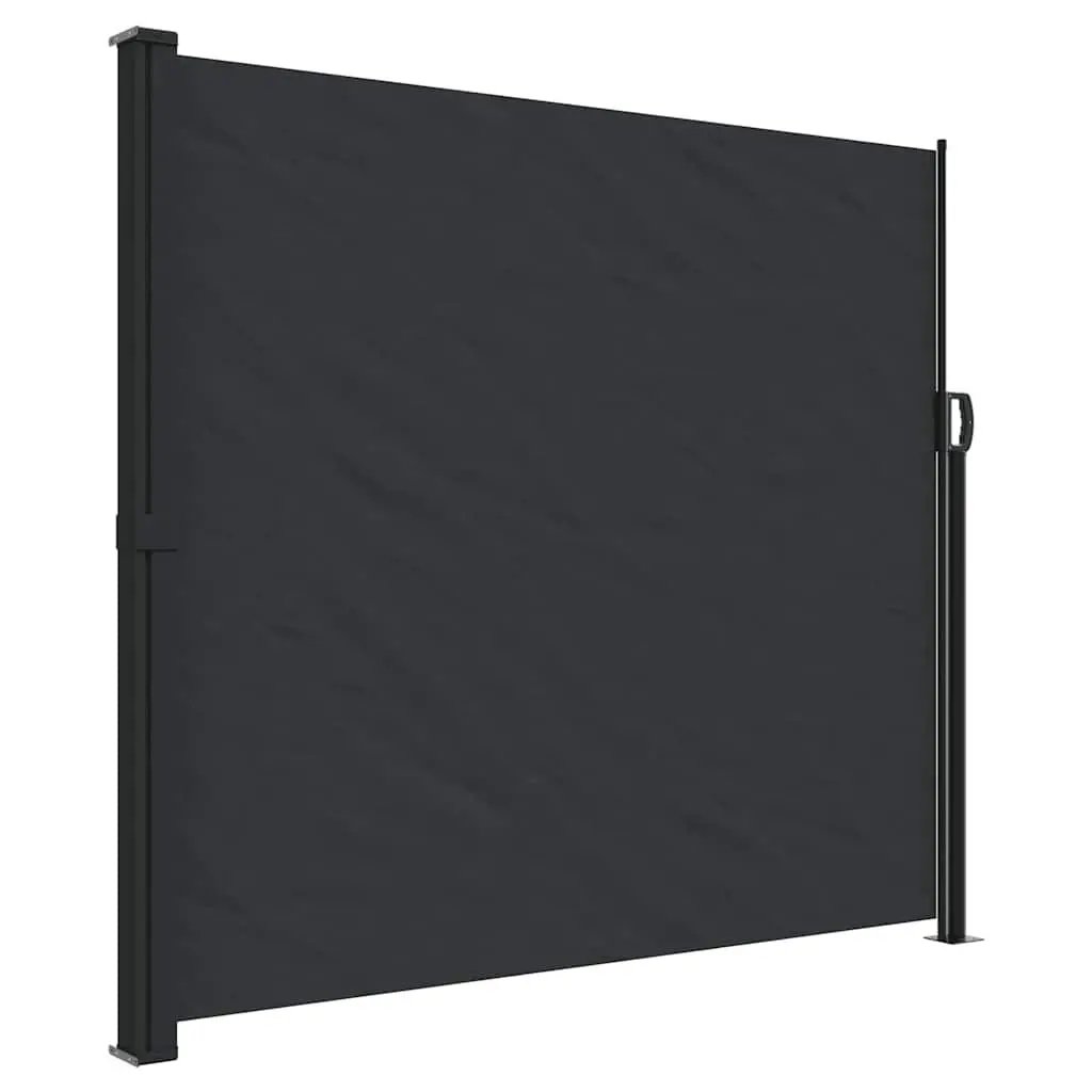 Retractable Side Awning Outdoor Privacy Screen 180x300cm Black