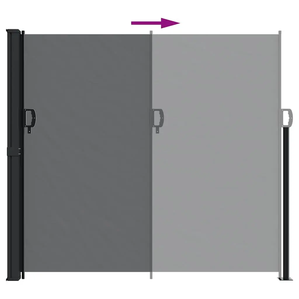 Retractable Side Awning Outdoor Privacy Screen 180x300cm Black