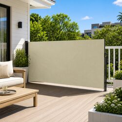 Reliable Cream Retractable Side Awning for Your Home