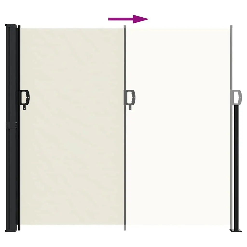 Retractable Side Awning Outdoor Privacy Screen 180x300cm Cream