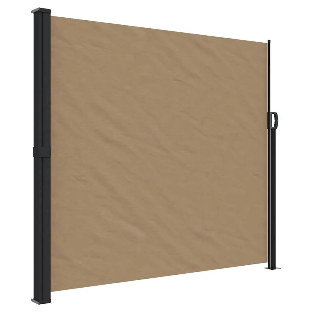 Garden Privacy Screen Retractable Awning Taupe 180x300cm for Balcony Patio Terrace