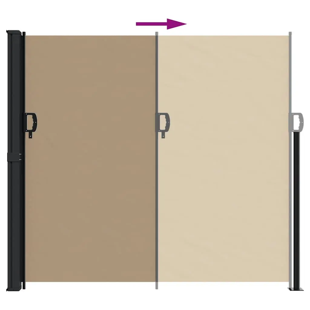 Garden Privacy Screen Retractable Awning Taupe 180x300cm for Balcony Patio Terrace