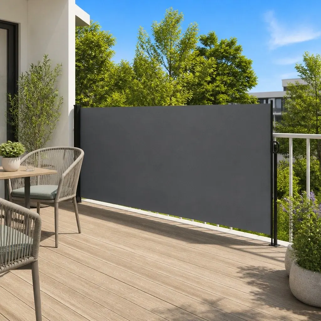 Retractable Side Awning Privacy Screen 180 x 300 cm Anthracite
