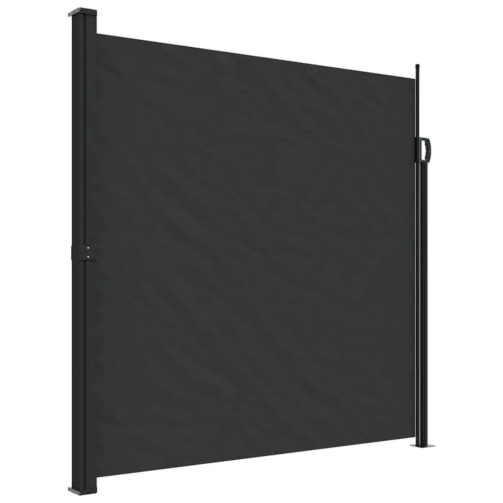 Retractable Side Awning Garden Privacy Screen 200x300cm Black Outdoor