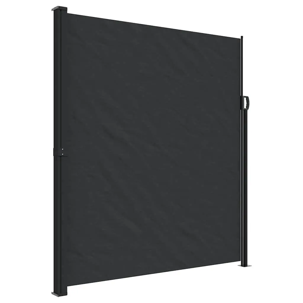 Retractable Side Awning Privacy Screen 220x300 cm Black Garden Patio Balcony
