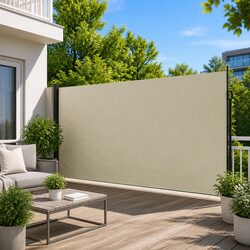 Cream Retractable Side Awning: Reliable Privacy and Shade