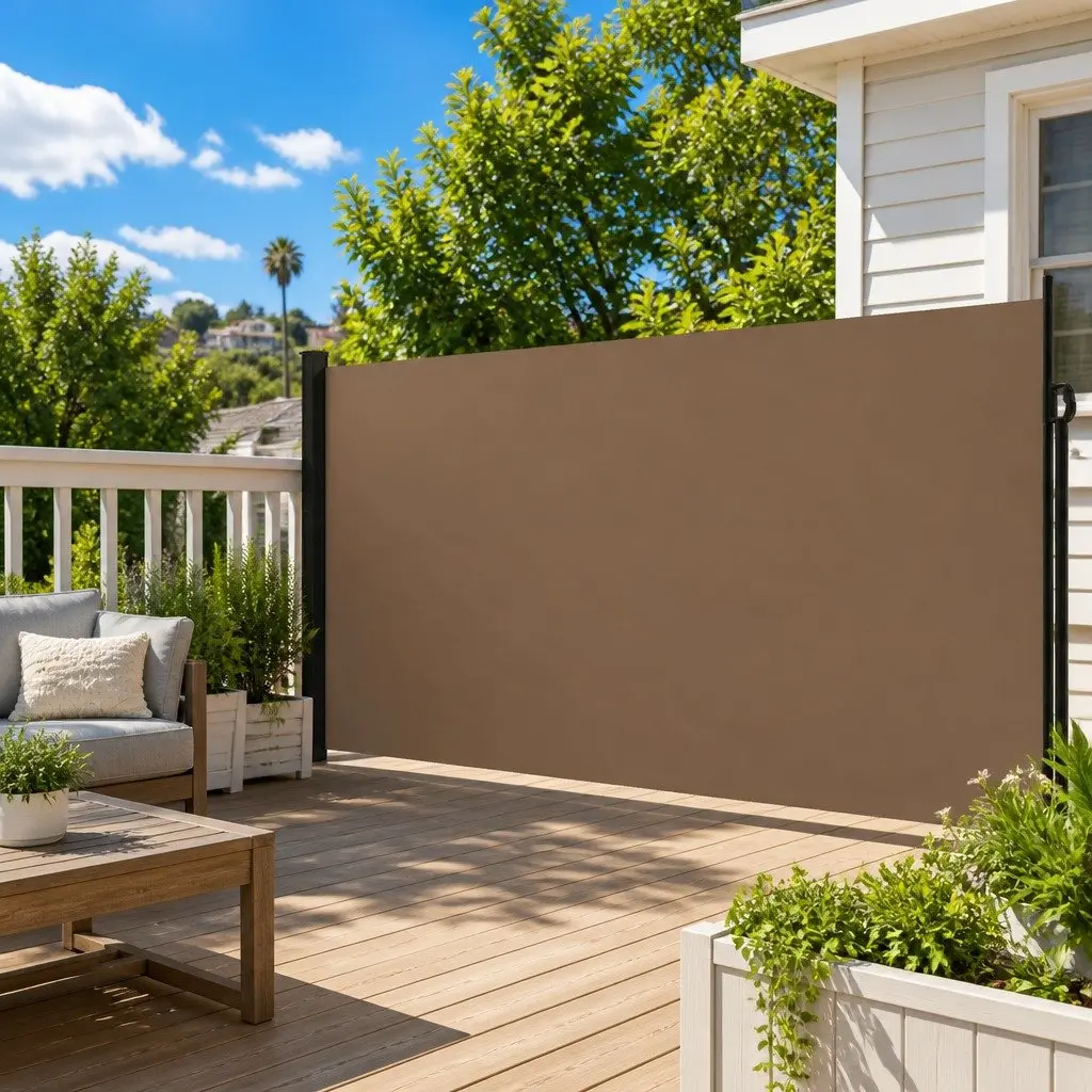 Retractable Side Awning Garden Privacy Screen 220x300cm Taupe