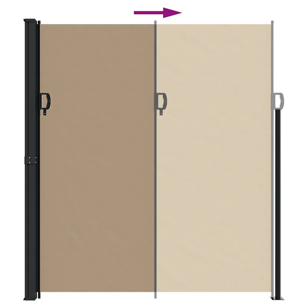 Retractable Side Awning Garden Privacy Screen 220x300cm Taupe