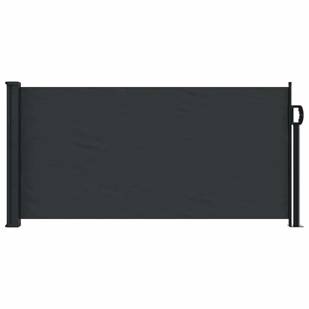 Retractable Side Awning Privacy Screen 100x500cm Black Outdoor Shade