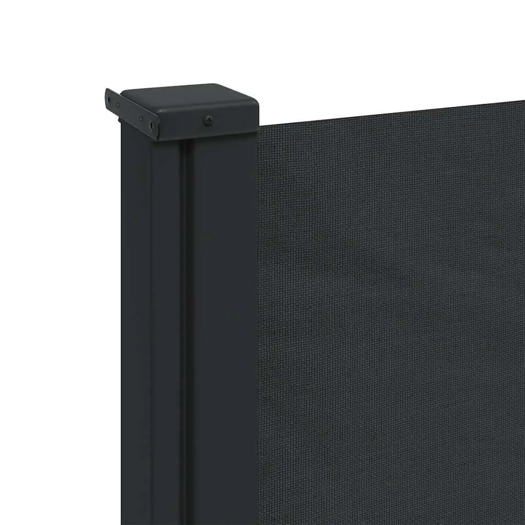 Retractable Side Awning Privacy Screen 100x500cm Black Outdoor Shade