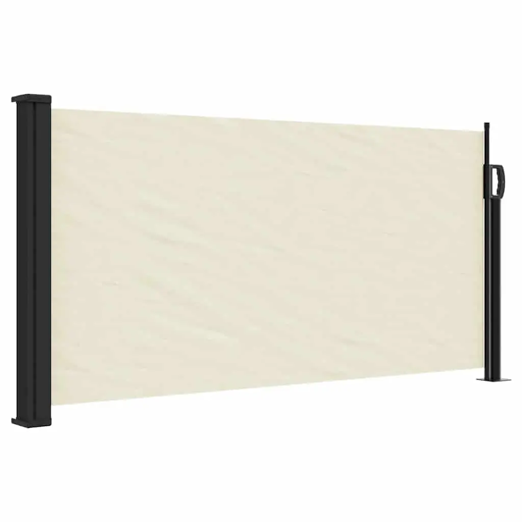 Retractable Side Awning Cream 100x500 cm Outdoor Privacy Screen