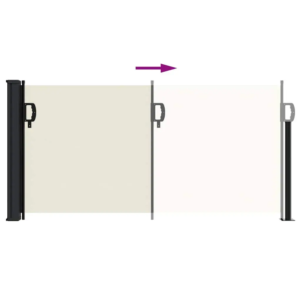 Retractable Side Awning Cream 100x500 cm Outdoor Privacy Screen