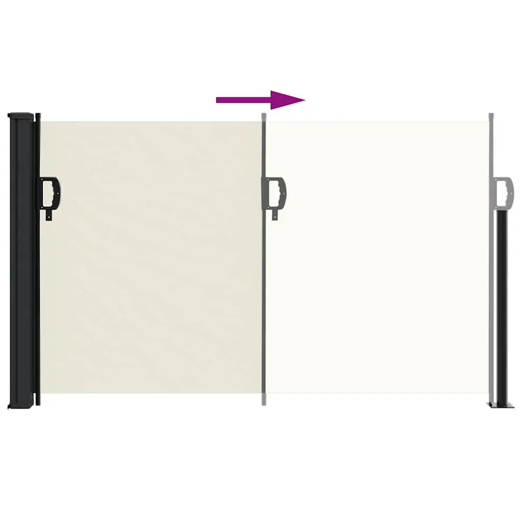 Retractable Side Awning Outdoor Privacy Screen 120x500cm Cream