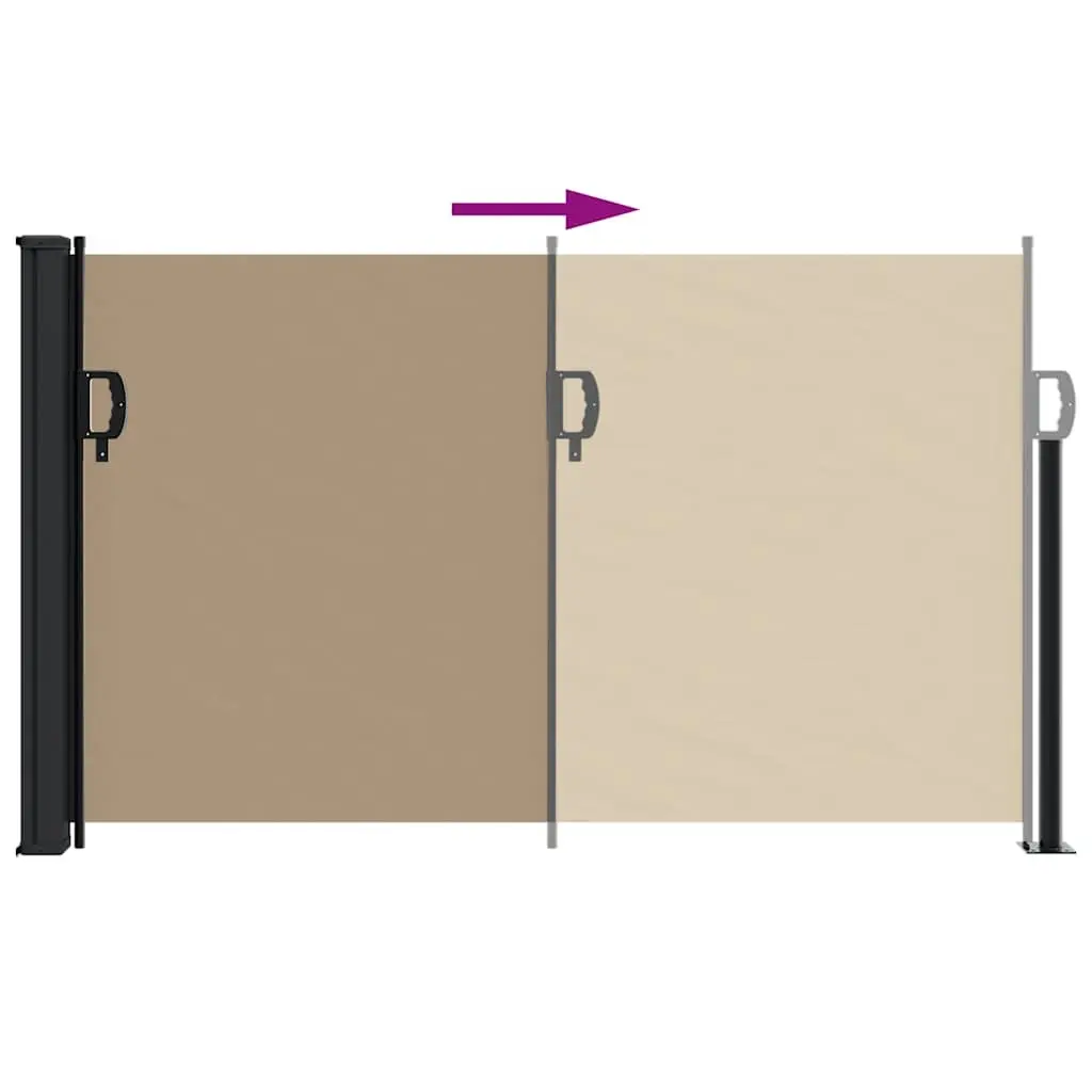 Retractable Side Awning Screen Privacy 120x500 cm Taupe