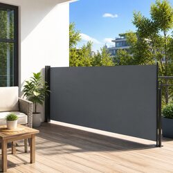 Retractable Side Awning 120x500cm Anthracite Patio Privacy Screen Garden Shade