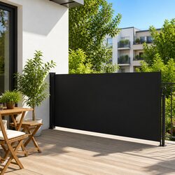 Reliable Retractable Side Awning for Shade 140x500cm Black