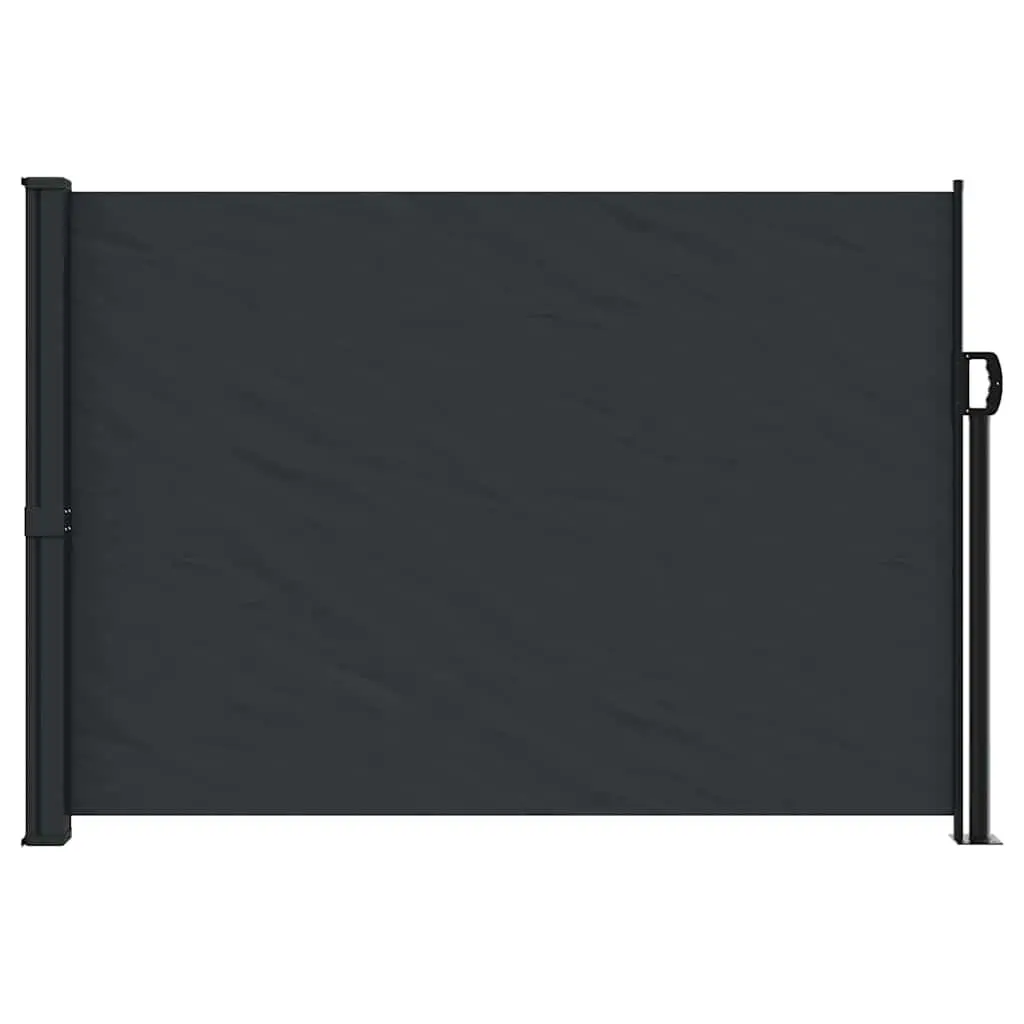Retractable Awning Privacy Screen 140cm x 500cm Black Outdoor Garden Shade