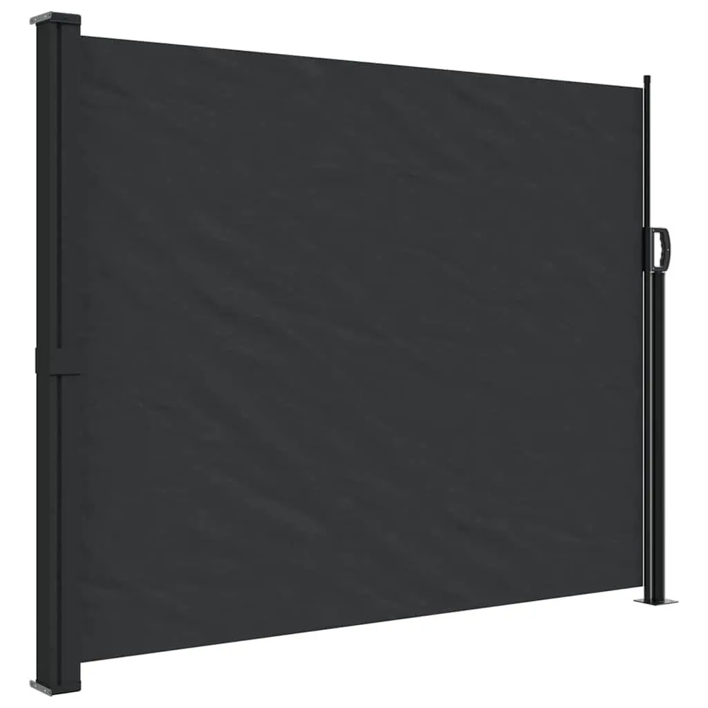 Retractable Awning Privacy Screen Black 160x500cm Outdoor Garden Patio Shade