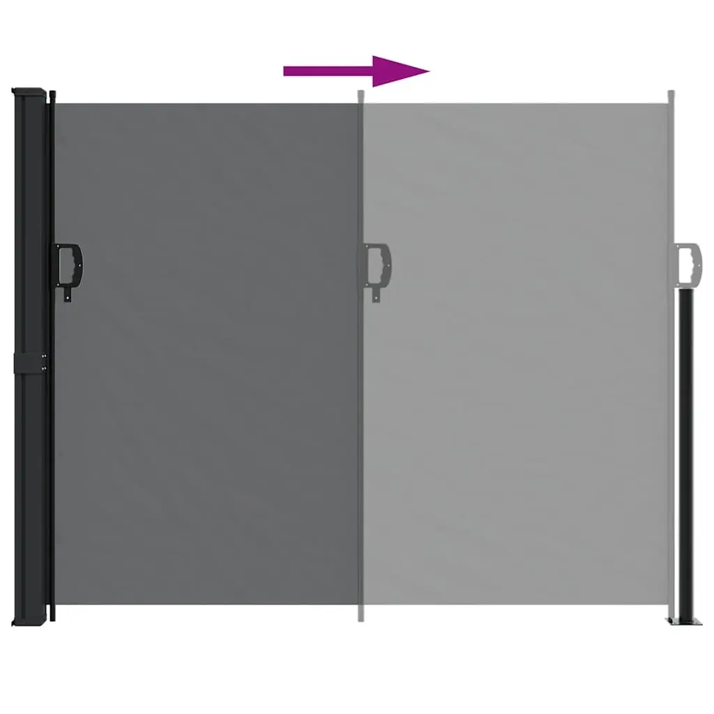 Retractable Awning Privacy Screen Black 160x500cm Outdoor Garden Patio Shade
