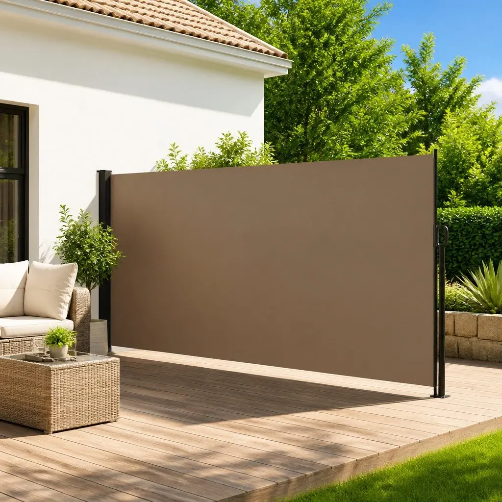 Retractable Side Awning Privacy Screen 160x500cm Taupe Balcony Terrace Patio