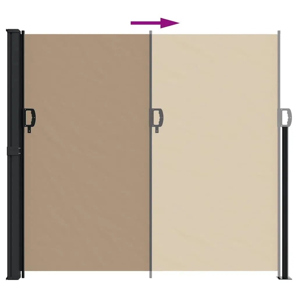 Retractable Side Awning Outdoor Privacy Screen 180x500 cm Taupe
