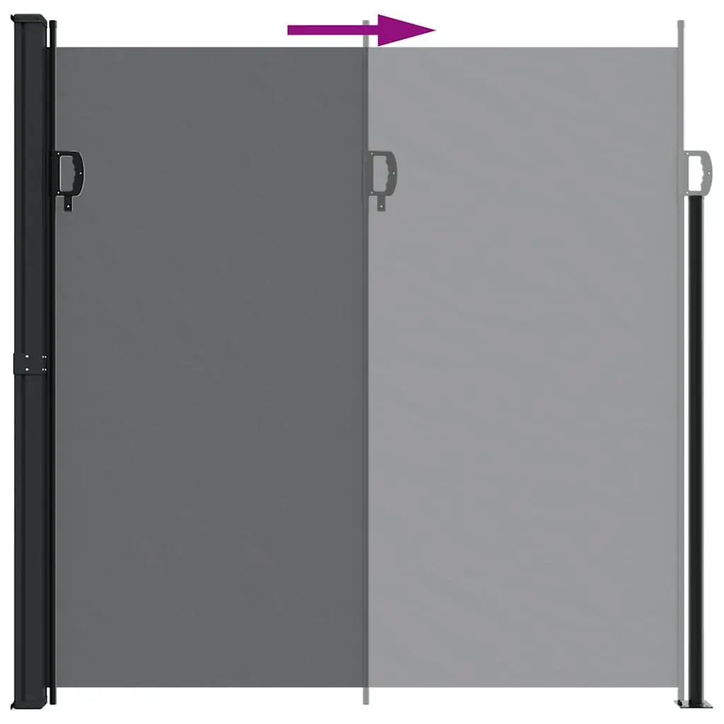 Retractable Side Awning Privacy Screen 200x500 cm Black Garden Outdoor Patio