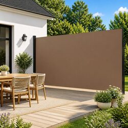 Retractable Side Awning 200x500cm Taupe Garden Privacy Screen Patio Balcony