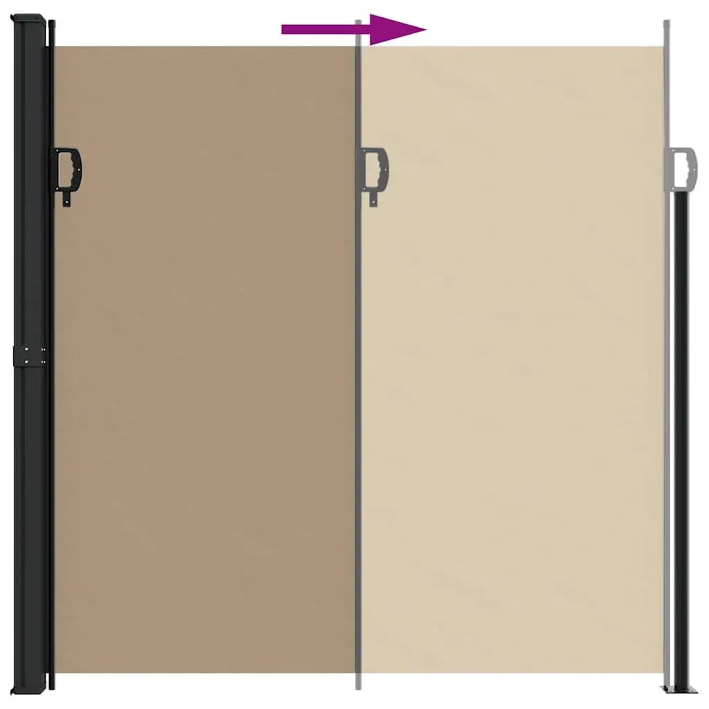 Retractable Side Awning Garden Privacy Screen 200x500cm Taupe