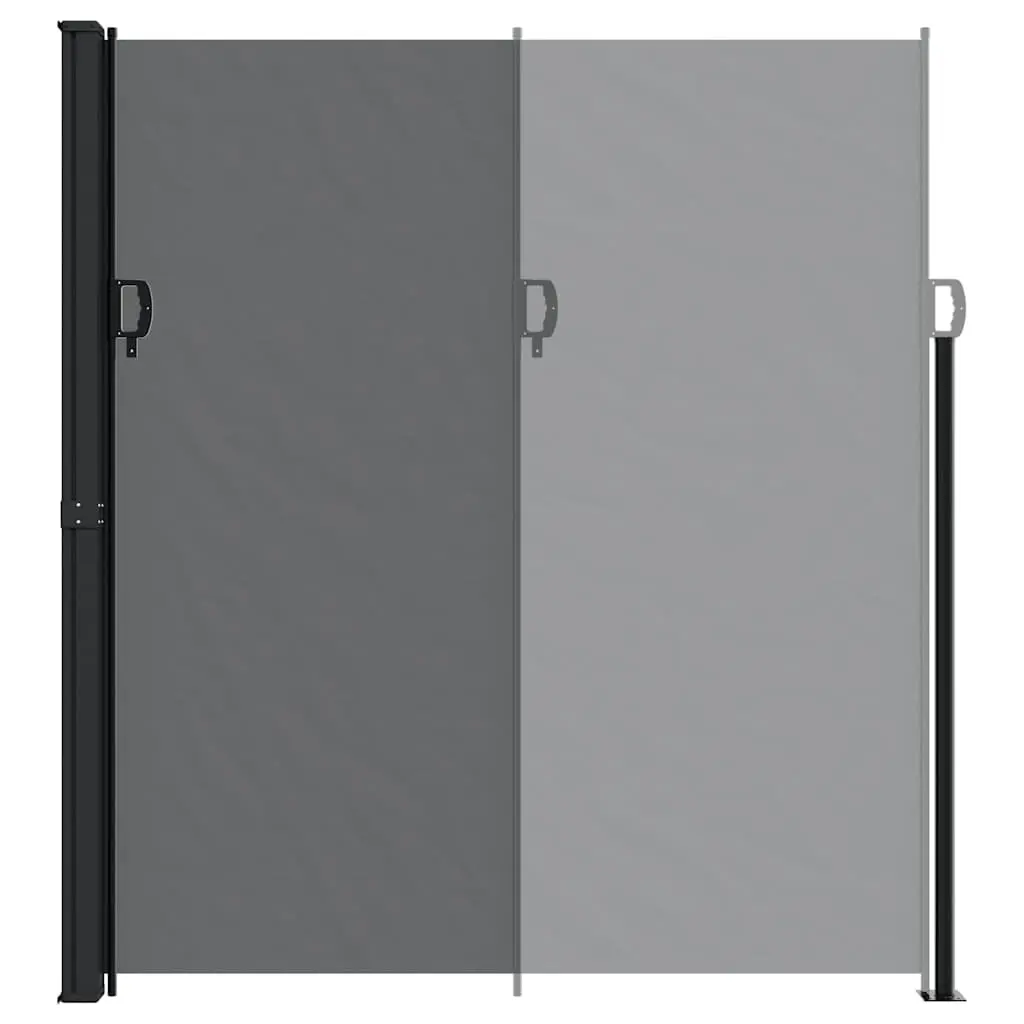 Retractable Side Awning Screen Black 220x500cm Outdoor Patio Balcony Terrace