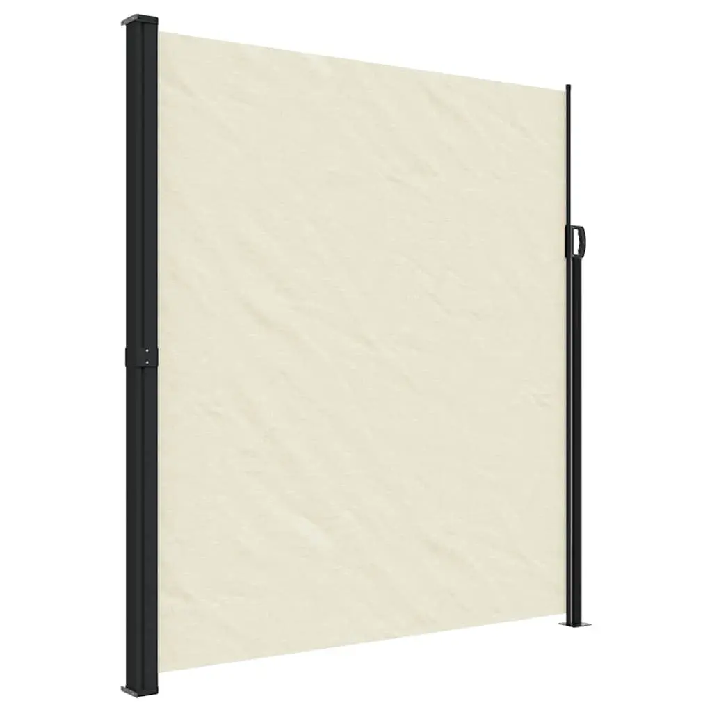 Retractable Side Awning Cream 220x500cm Outdoor Privacy Screen Garden Patio