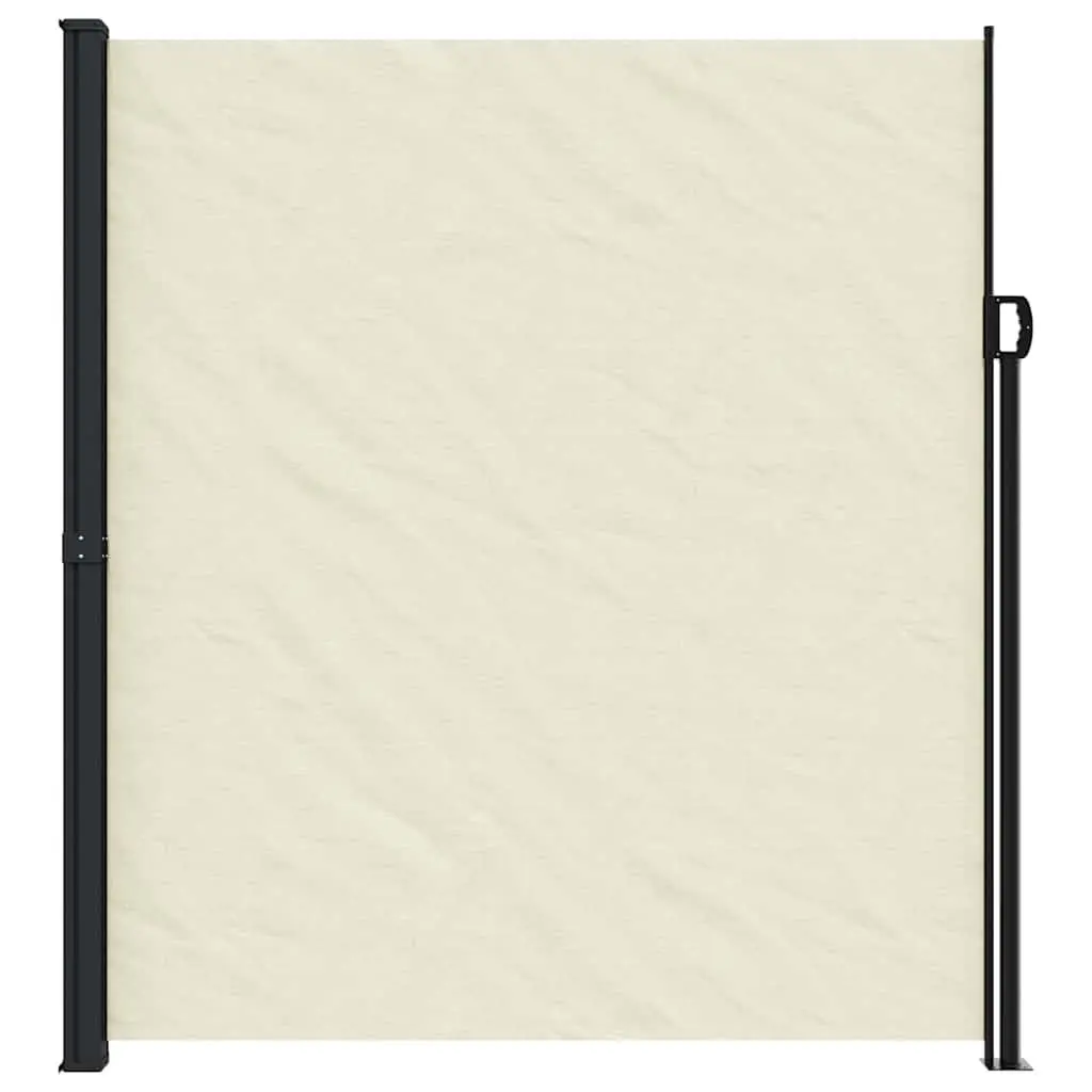 Retractable Side Awning Cream 220x500cm Outdoor Privacy Screen Garden Patio