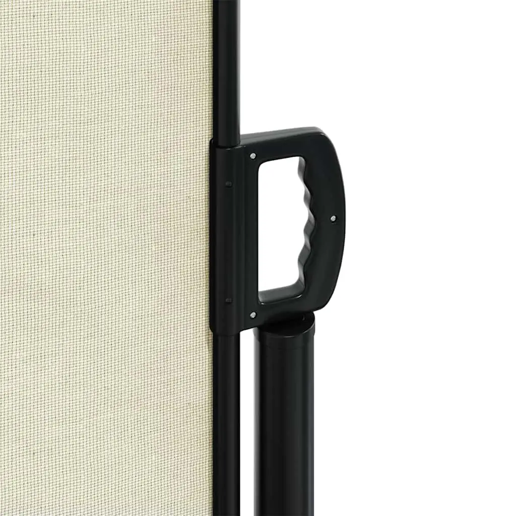 Retractable Side Awning Cream 220x500cm Outdoor Privacy Screen Garden Patio