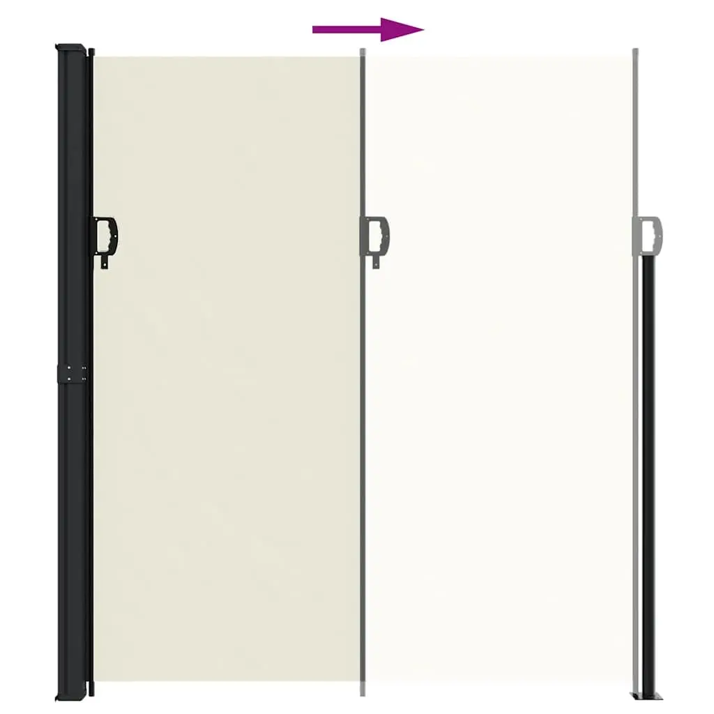 Retractable Side Awning Cream 220x500cm Outdoor Privacy Screen Garden Patio