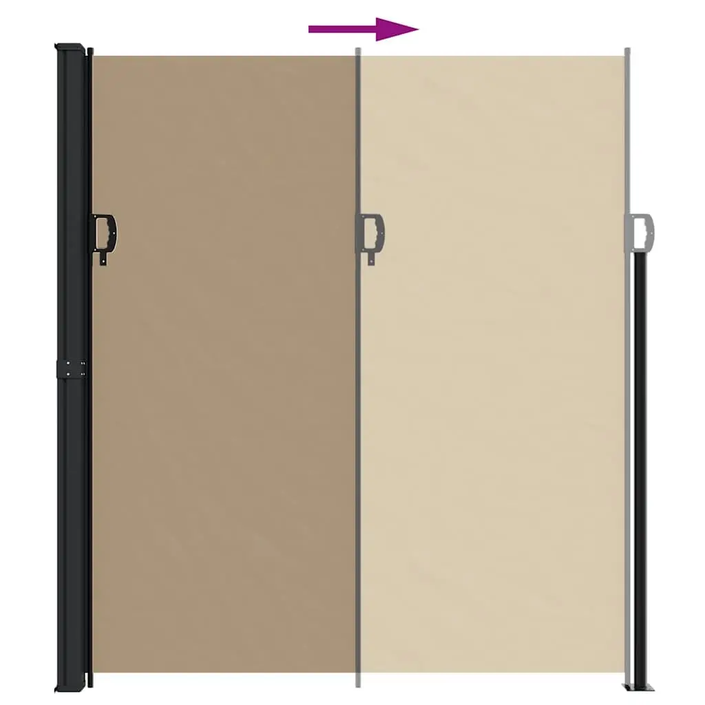 Retractable Side Awning Privacy Shade 220 x 500 cm Taupe
