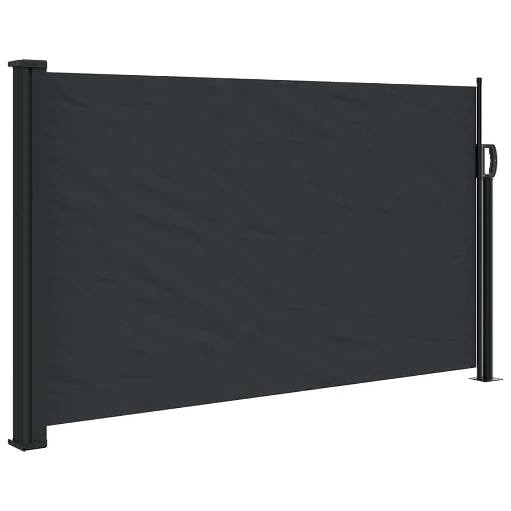 Retractable Side Awning Privacy Screen 120x600cm Black Outdoor Garden Balcony