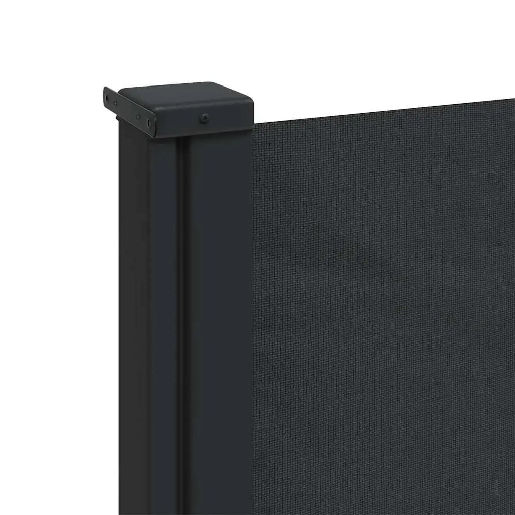 Retractable Side Awning Privacy Screen 120x600cm Black Outdoor Garden Balcony