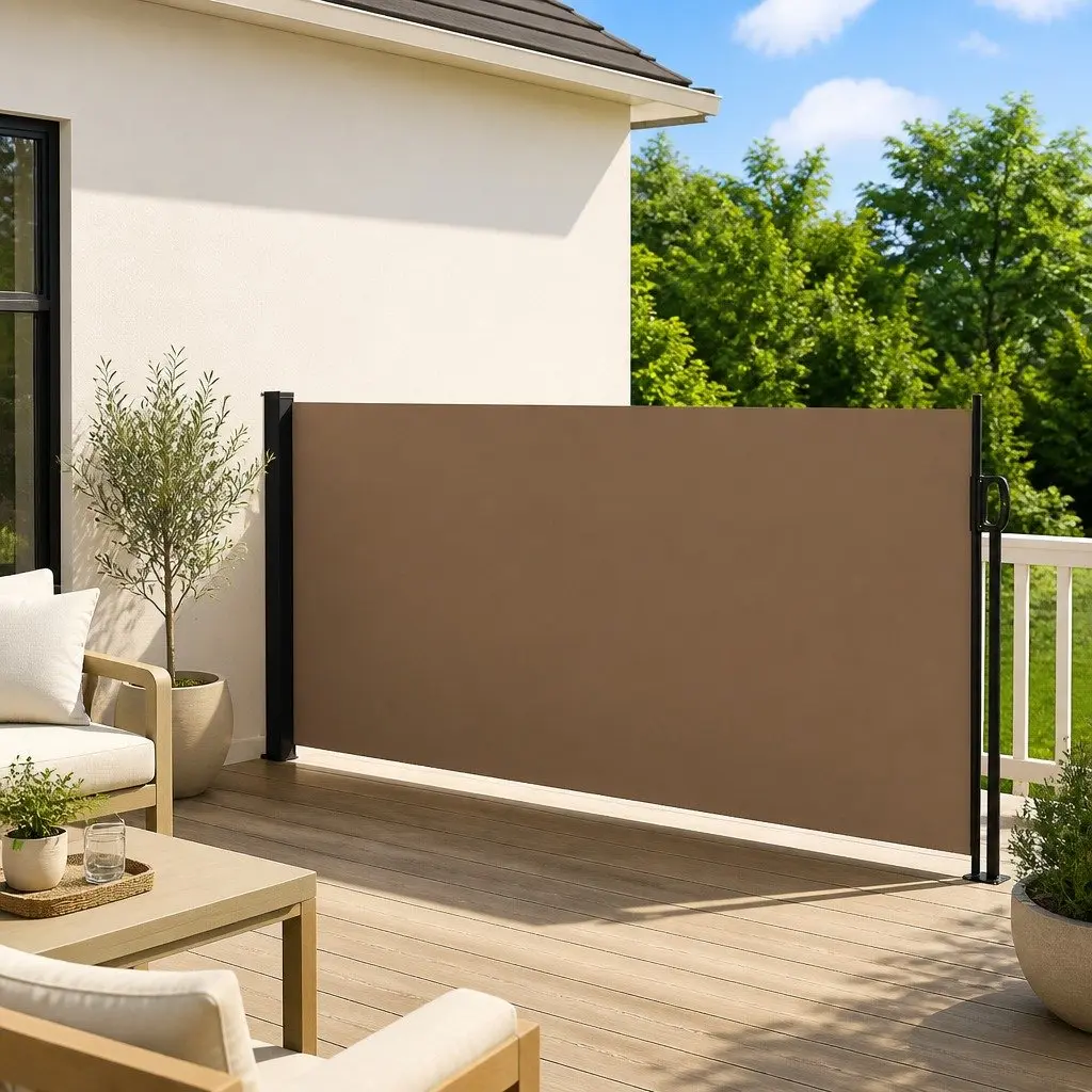 Retractable Side Awning Privacy Screen 120x600 cm Taupe for Patio Balcony Terrace