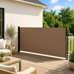 Reliability and Value: Taupe Retractable Side Awning