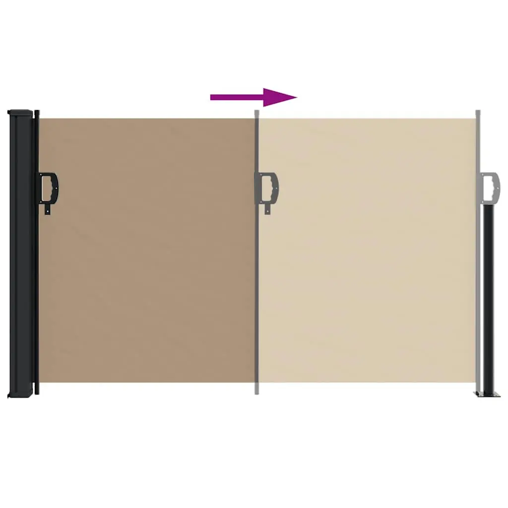 Retractable Side Awning Privacy Screen 120x600 cm Taupe for Patio Balcony Terrace