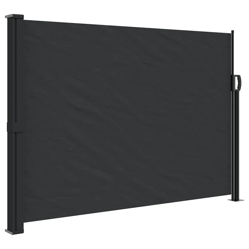 Retractable Side Awning Privacy Screen 140x600 cm Black Outdoor Patio Balcony