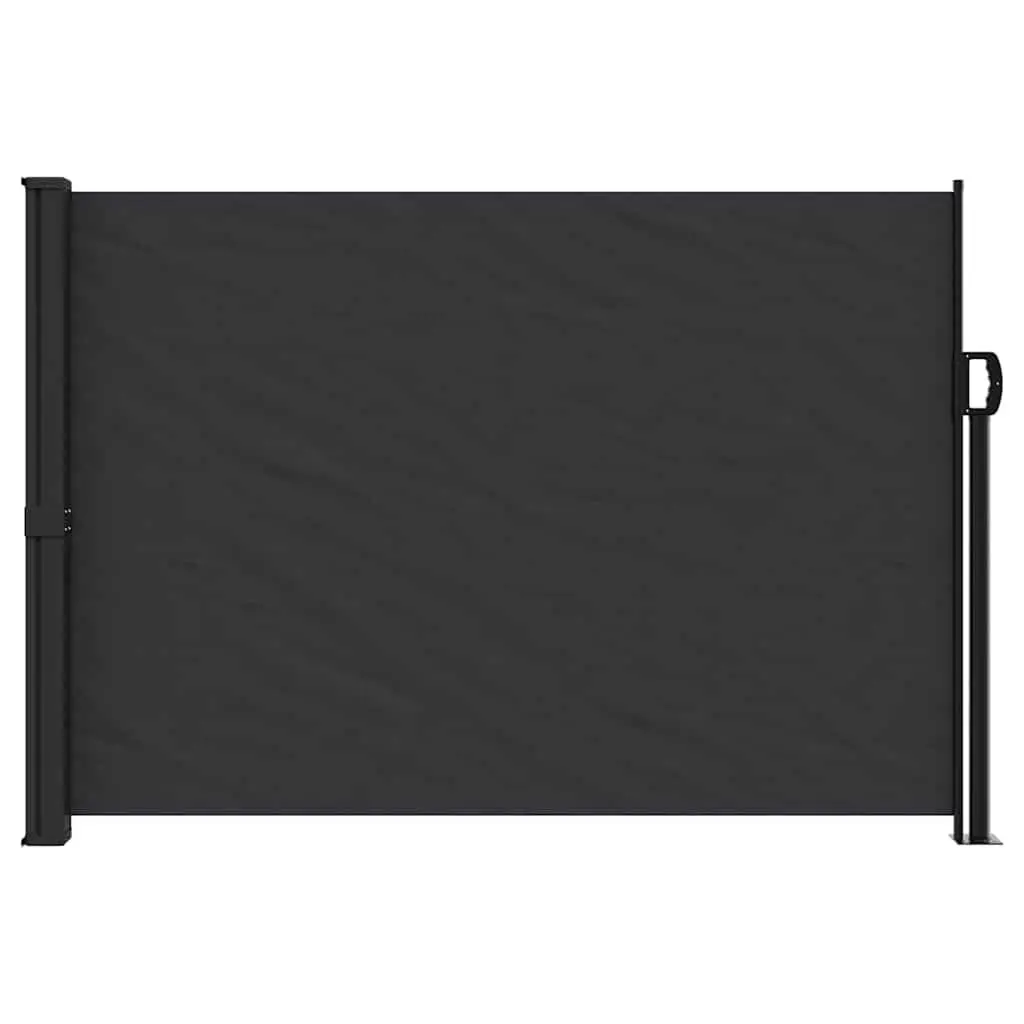 Retractable Side Awning Privacy Screen 140x600 cm Black Outdoor Patio Balcony