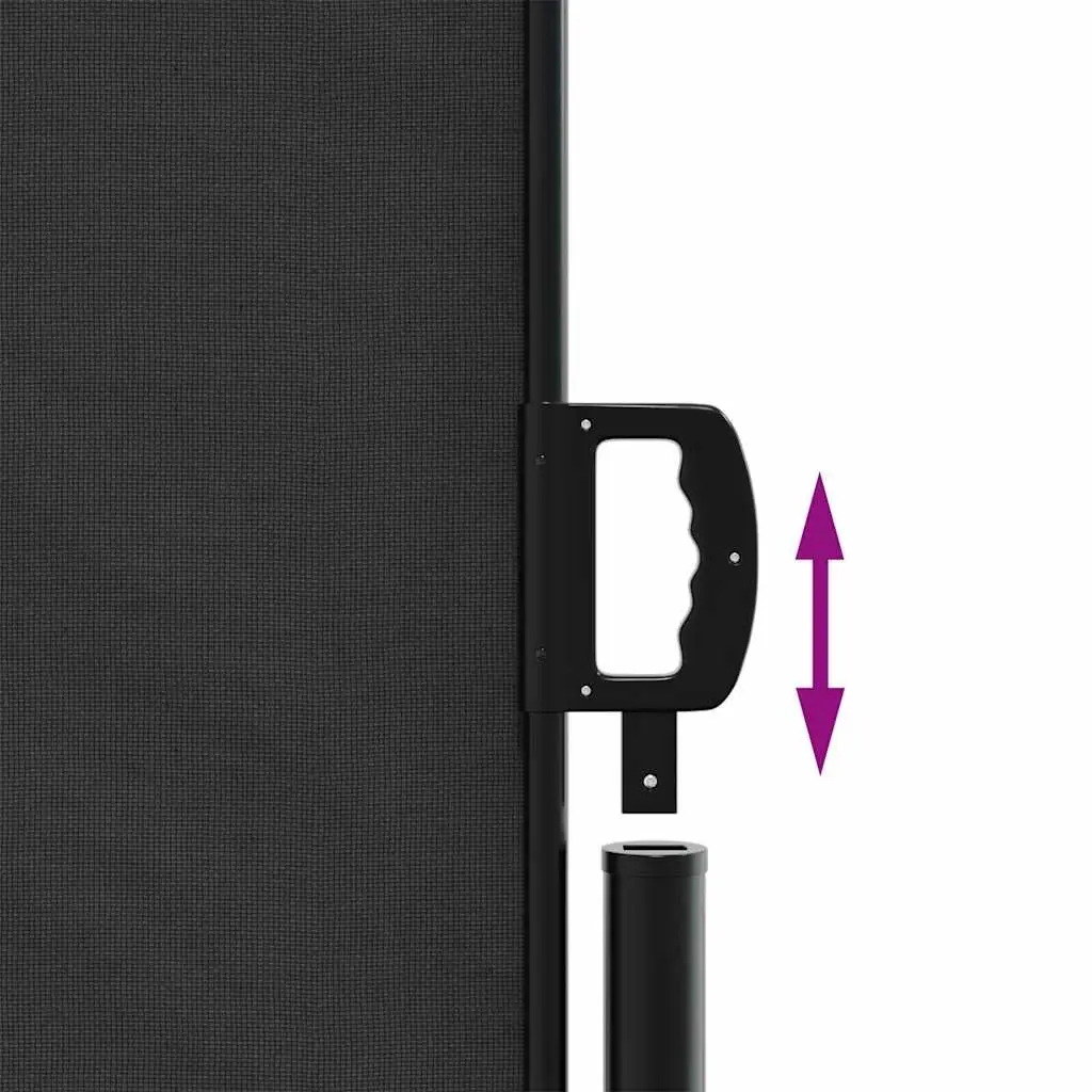 Retractable Side Awning Privacy Screen 140x600 cm Black Outdoor Patio Balcony